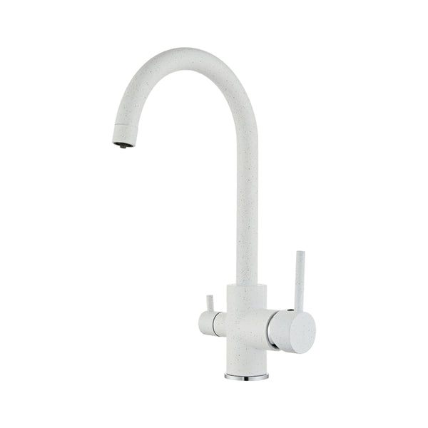 YUNDOOM Grifo de cocina de cuarzo blanco 306713B