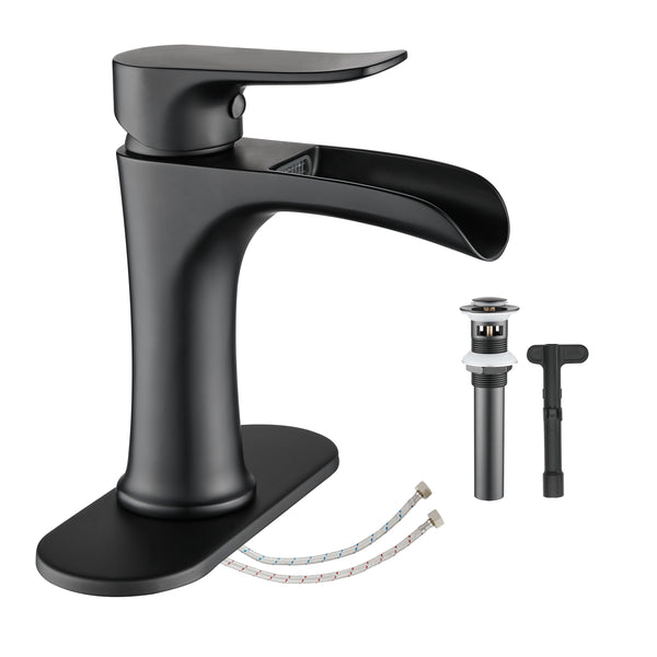 YUNDOOM Grifo de lavabo negro 810116